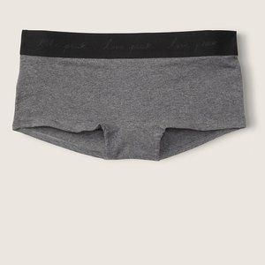 VS PINK XXS Logo Shortie Grey w/Black Waistband NWT